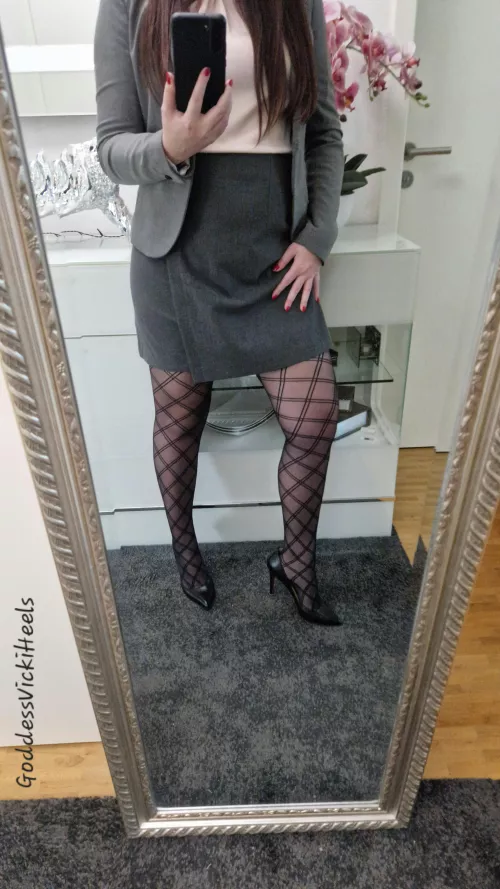 Turning heads in the office 💋 by GoddessVickiHeels