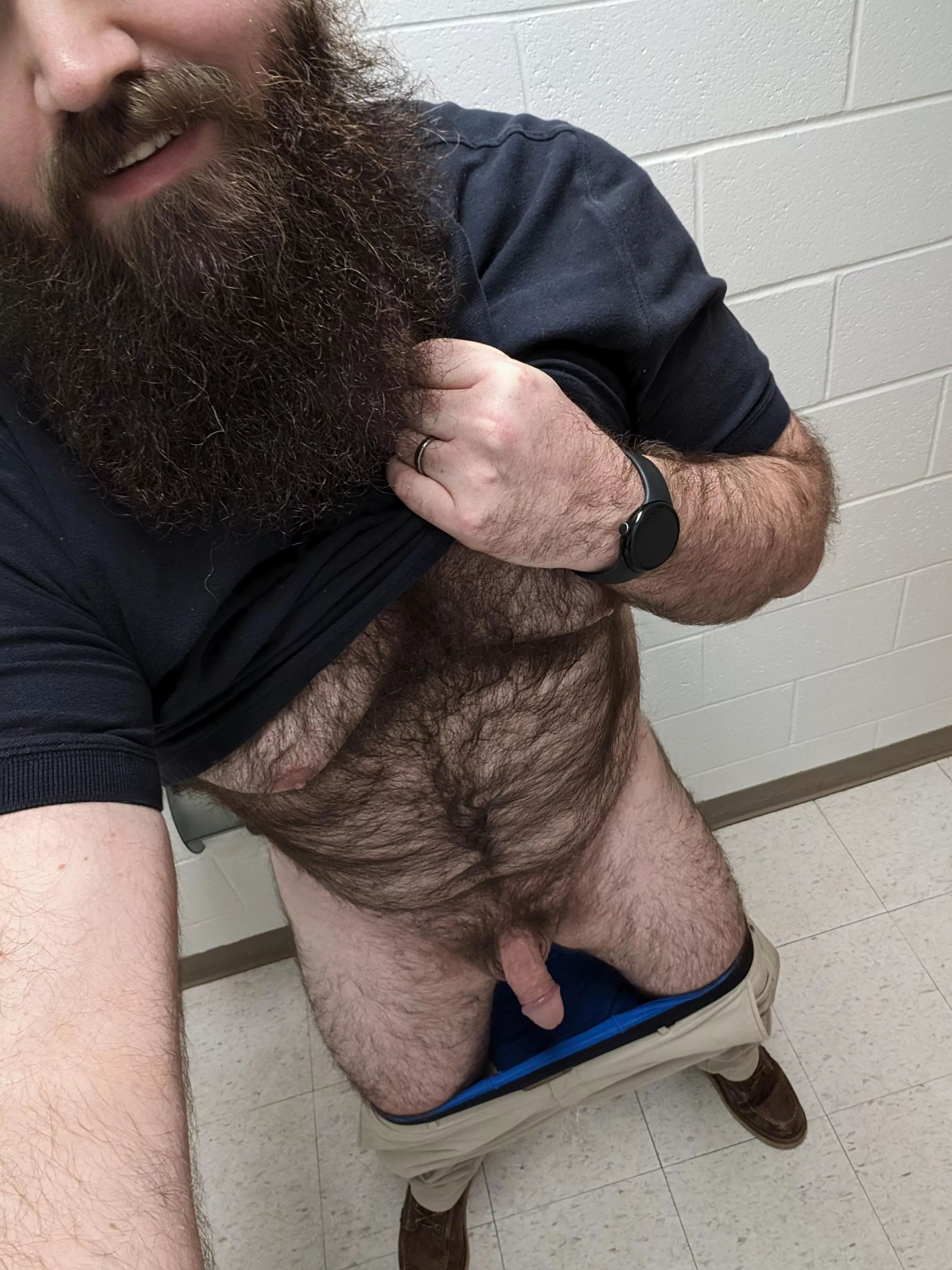I should be working. But I'd rather take dick pics. The IT guy is waiting in the bathroom for ya. 😏😈 posted by BeardedAnonnn