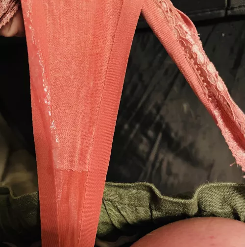 The part catching the glare is all gooey, and the fabric is two shades lighter when it’s not soaked 🫠 by theworriedtalk