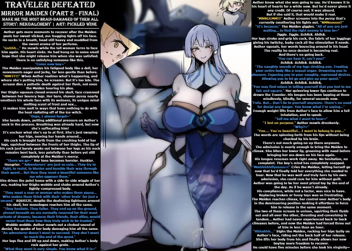 Traveler Defeated: Mirror Maiden (Part 2 - Final) [Femdom] [Pleasure Corruption] [Mind Break] [Sweat] [Legs] [Long] by xSubjectAlphax