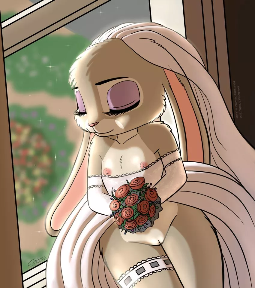 Bunny bride. (Art by Furnut) posted by TenderPaw64
