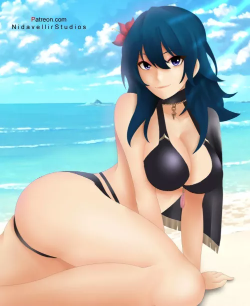Byleth at the beach by LafterMastr