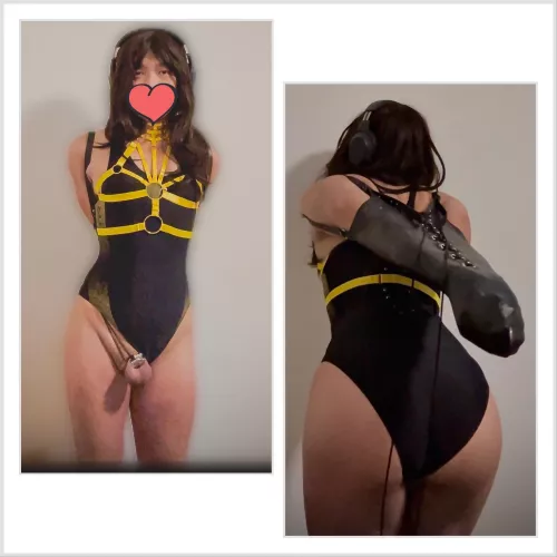 Chastity and armbinder does keep your slave tamed right ? by Crazy-Assist-3249