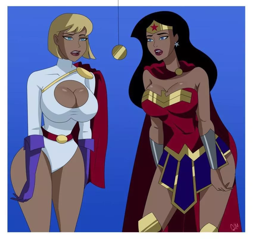 Power Girl and Wonder Woman (ghostlessm) [DC] posted by Thunderouswings