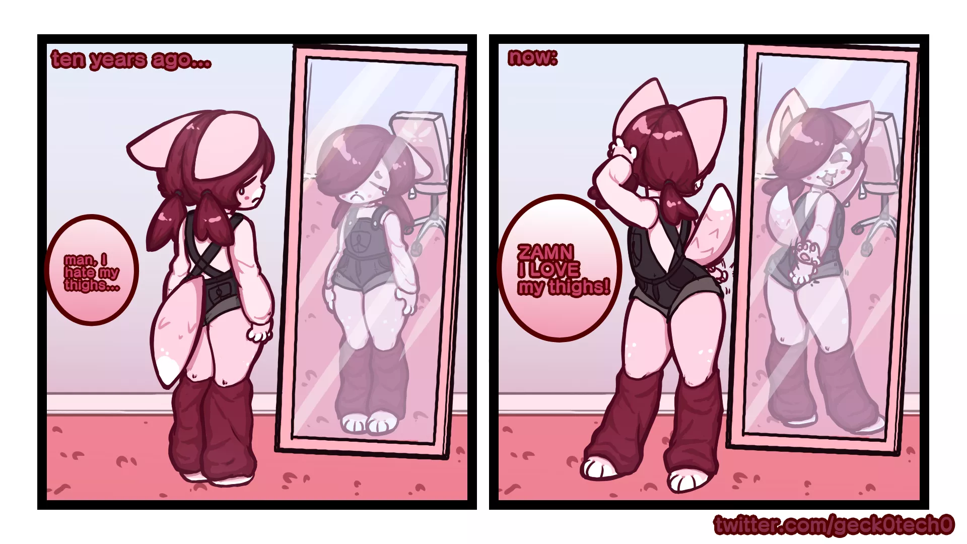 ten years ago everyone HATED fat thighs or fat anything. now people love them and can never get enough. funny how things work out... 🤭 posted by stern_gecko96