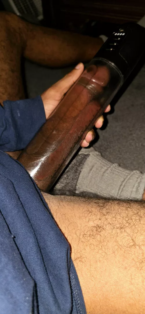 Yes!! finally got my cock and balls in my pump! Lets go!!😝😝 by elLatino_loco0107