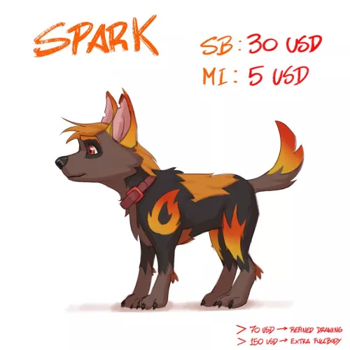 [adoptable] Spark - the fire dog (OC by me) by TitvsFaria