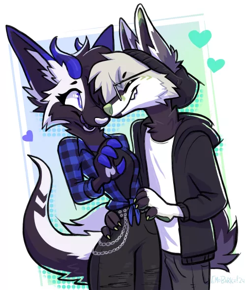 Couple of cuties I got to draw for a commission! 💙🩵💚 by glawg