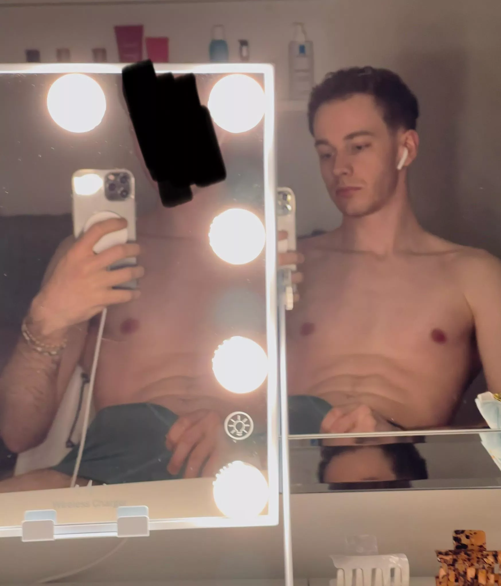 Holding my bulge posted by LowAdvantage5709