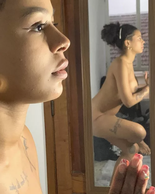 It's strange, the girl behind the glass is doing the same thing as me by Bawdycollect715