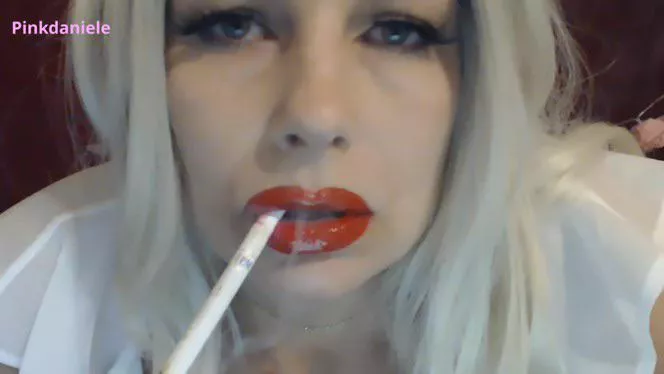 Cigarette in red lips posted by Pinkdanielensfw