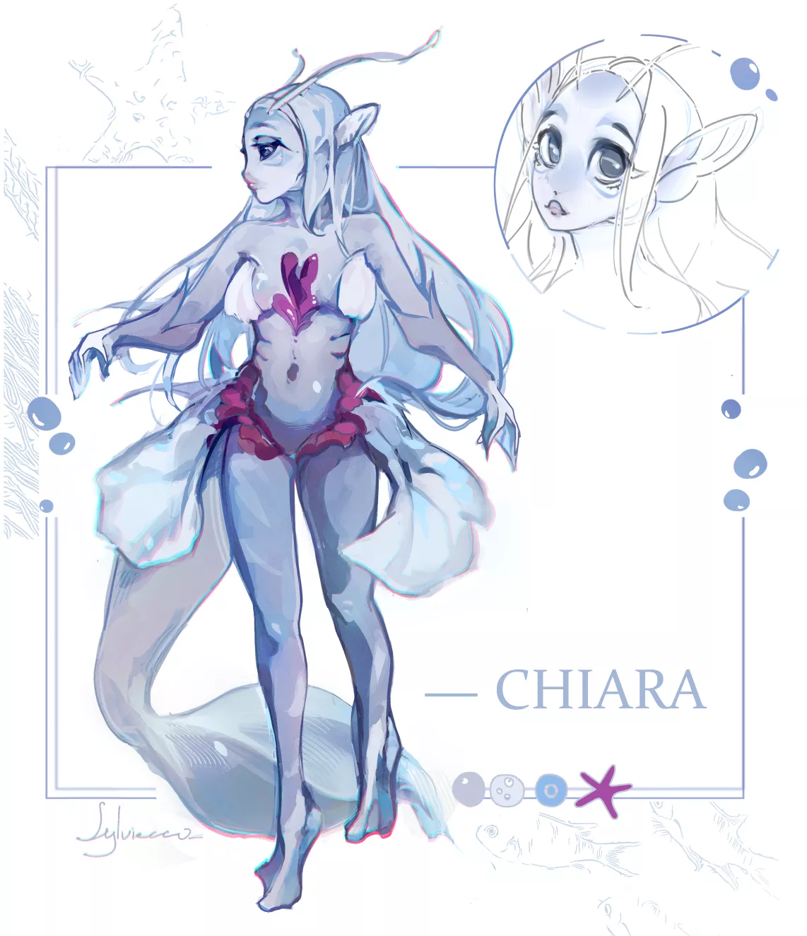 Fishy fish! I don't see aquatic OCs often - think they deserve more love (art by me) posted by sylviecco