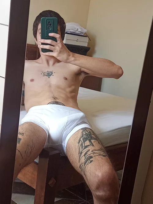morning wood on my white boxers by x420__