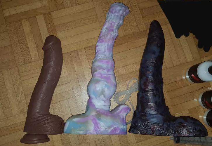 My formerly biggest toy vs large BDs that just arrived just insane how big they are by buttplugs4life4me