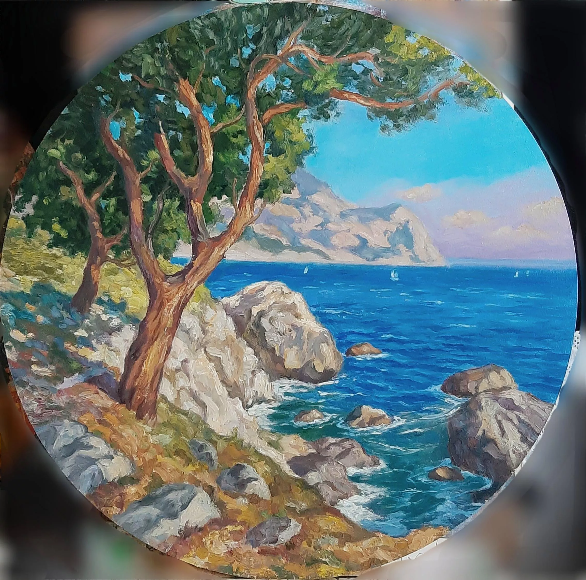 Near the sea. My oil painting on hardboard. 2023 posted by PrusRuslan