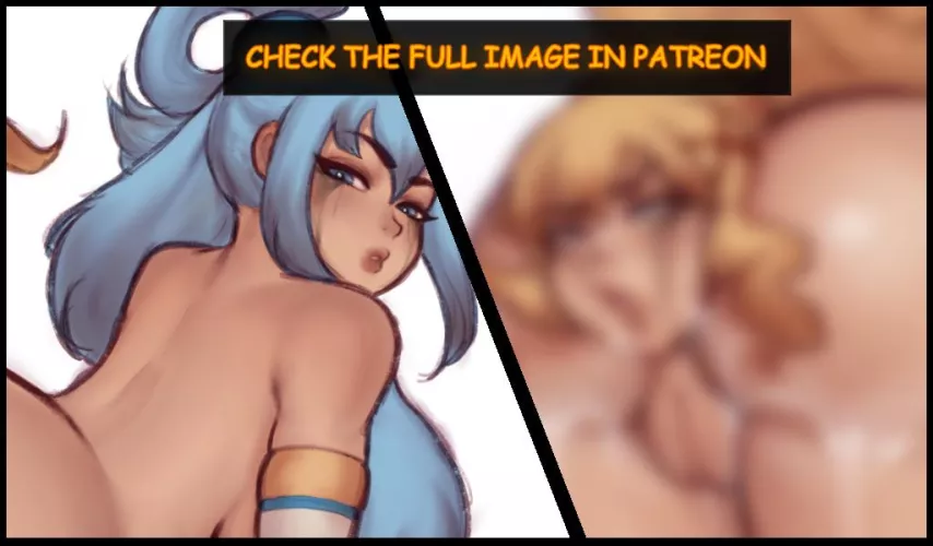 {Promo} Aqua devouring Darkness (Two versions + animation GIF) [Art by Evildeerxx] [Female Pred] [Female Prey] by EvildeerXX