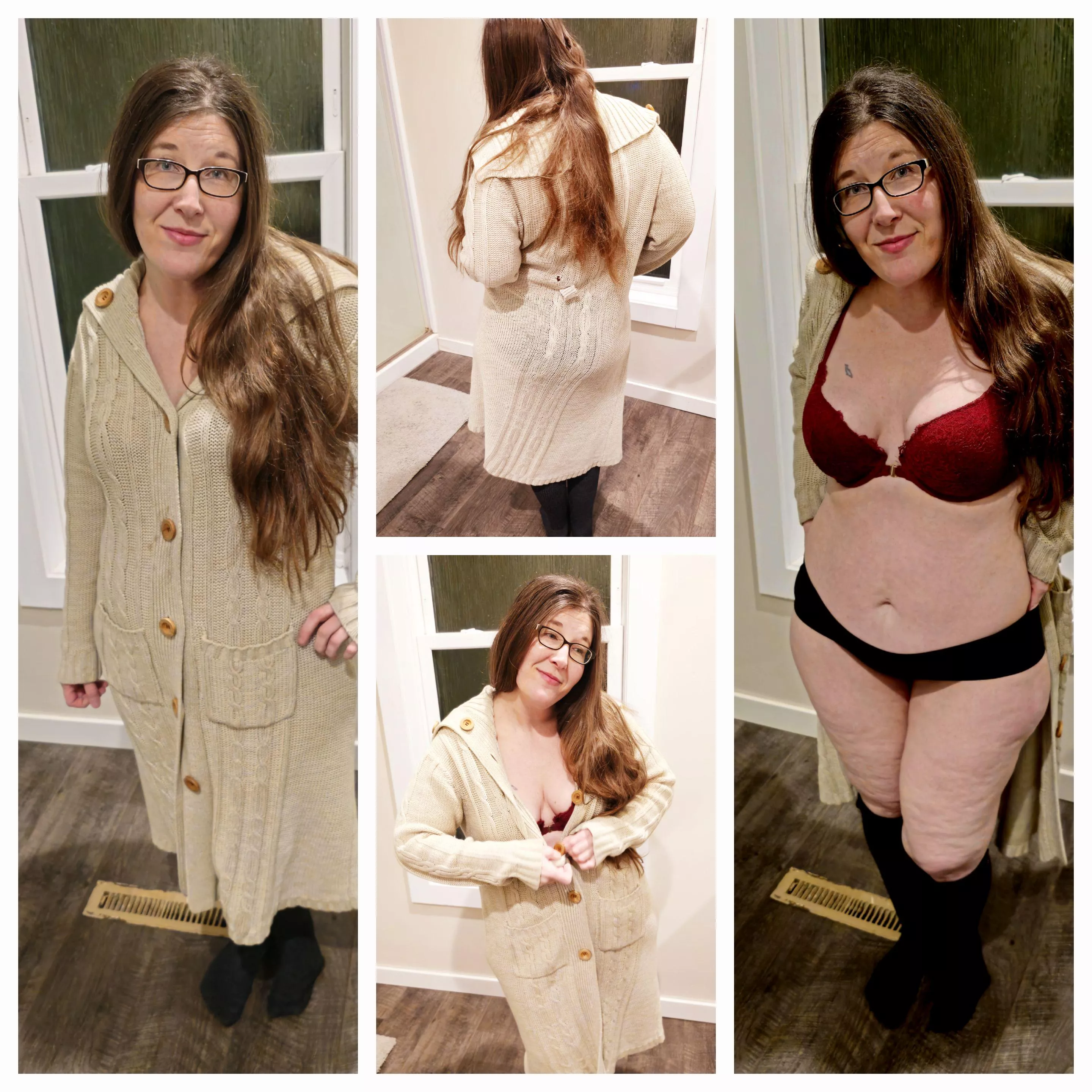 What my wife is wearing to her night alone with her boyfriend while I stay home. I only get to listen over the phone for the first session. posted by deadsqirrel