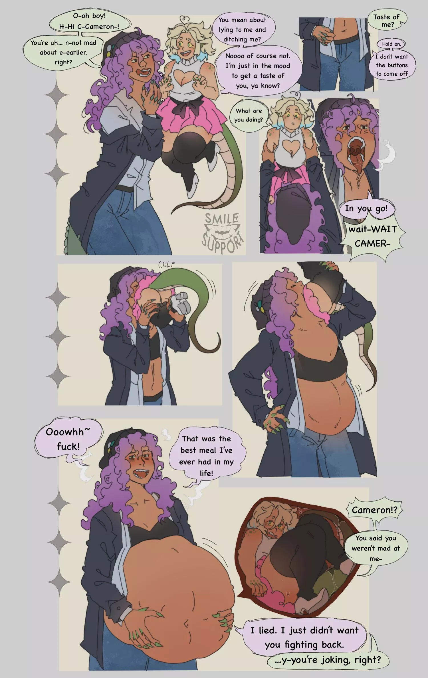 {comic} Consequences [NB/F] [Unwilling] by me/SmileSupport posted by SmileSupport_Vore