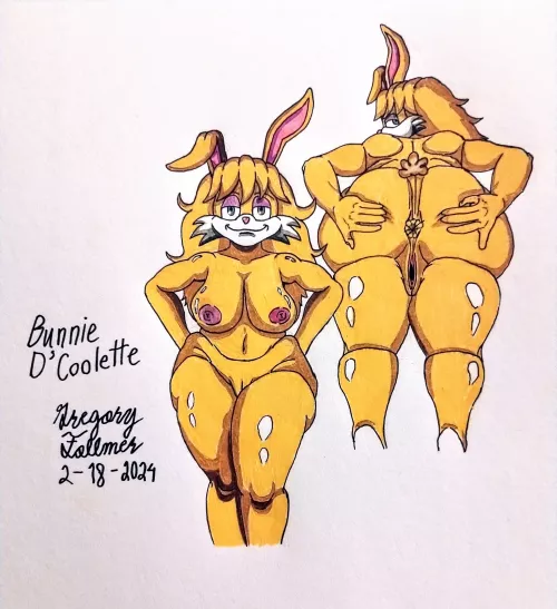 Naked Bunnie D'Coolette front and Back with Her Big Fat Buttcheeks opened and Her Bootyhole by AdLegitimate685