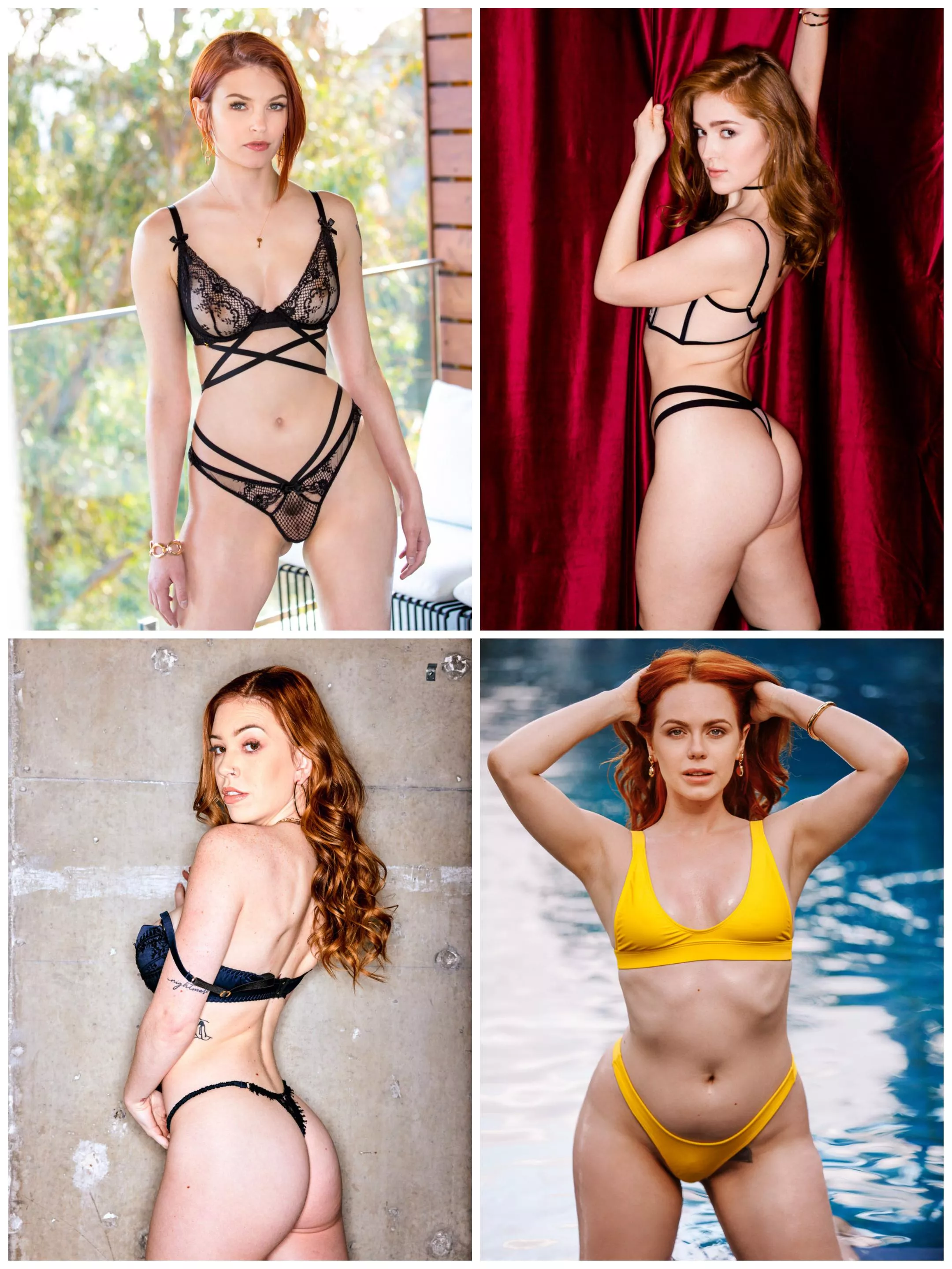 Pick 2 redheads for threesome: [Bree Daniels] vs [Jia Lissa] vs [Nala Brooks] vs [Ella Hughes] posted by meltedplankton