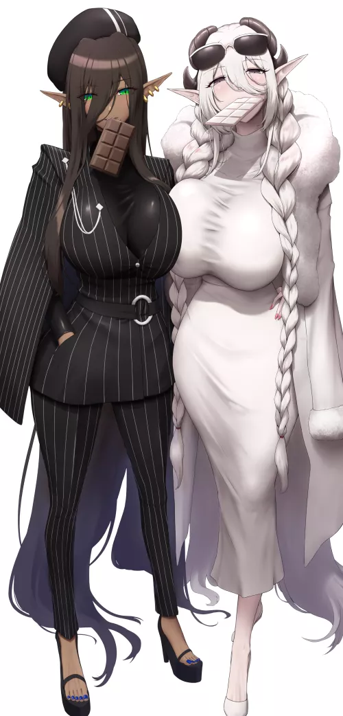 black and white elven valentine [original] by Zewen_Senpai