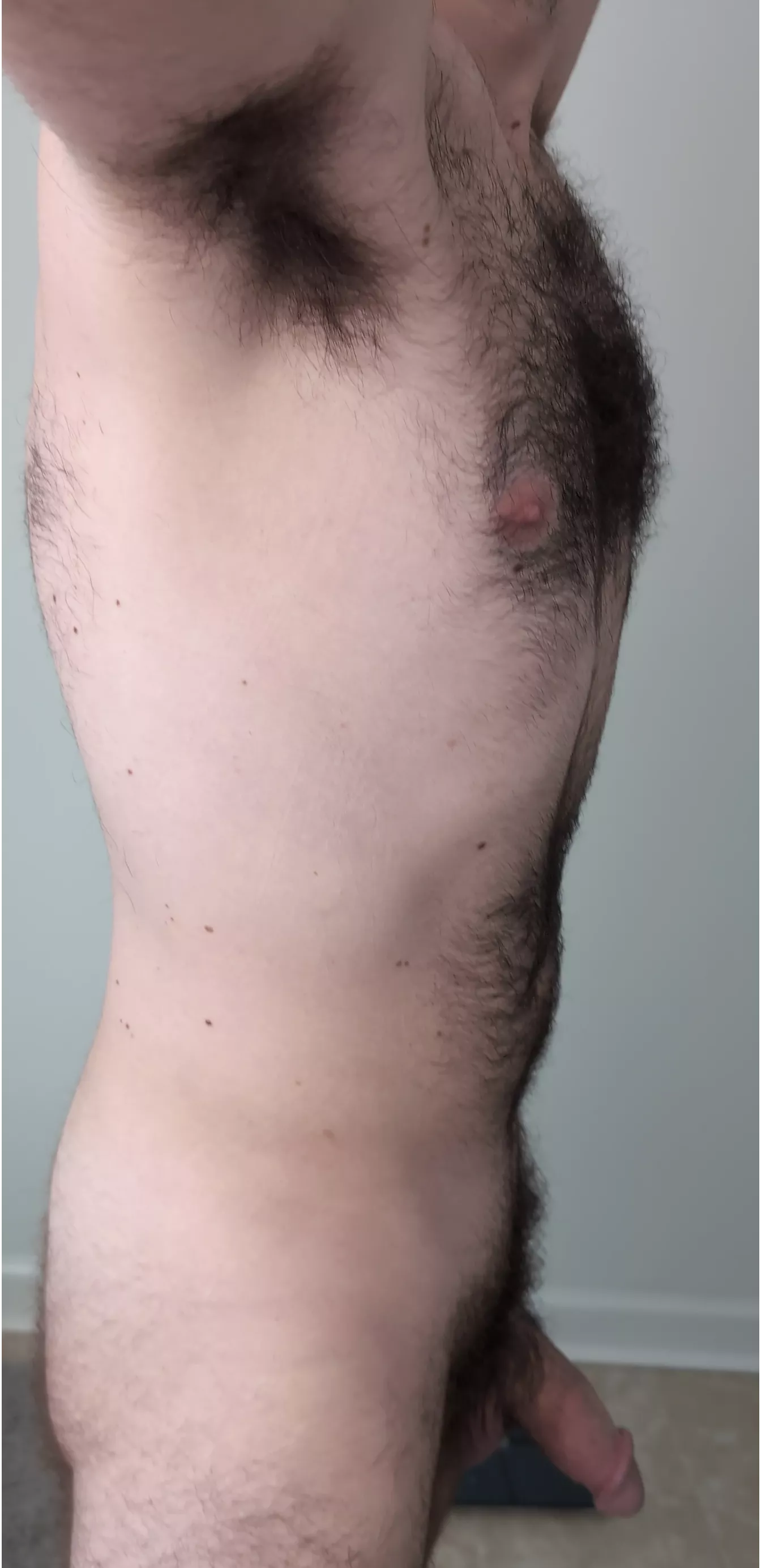 I'm naked in this photo of course, but I feel like this one gives you an excellent view of my armpit hair posted by Rod-Hard7