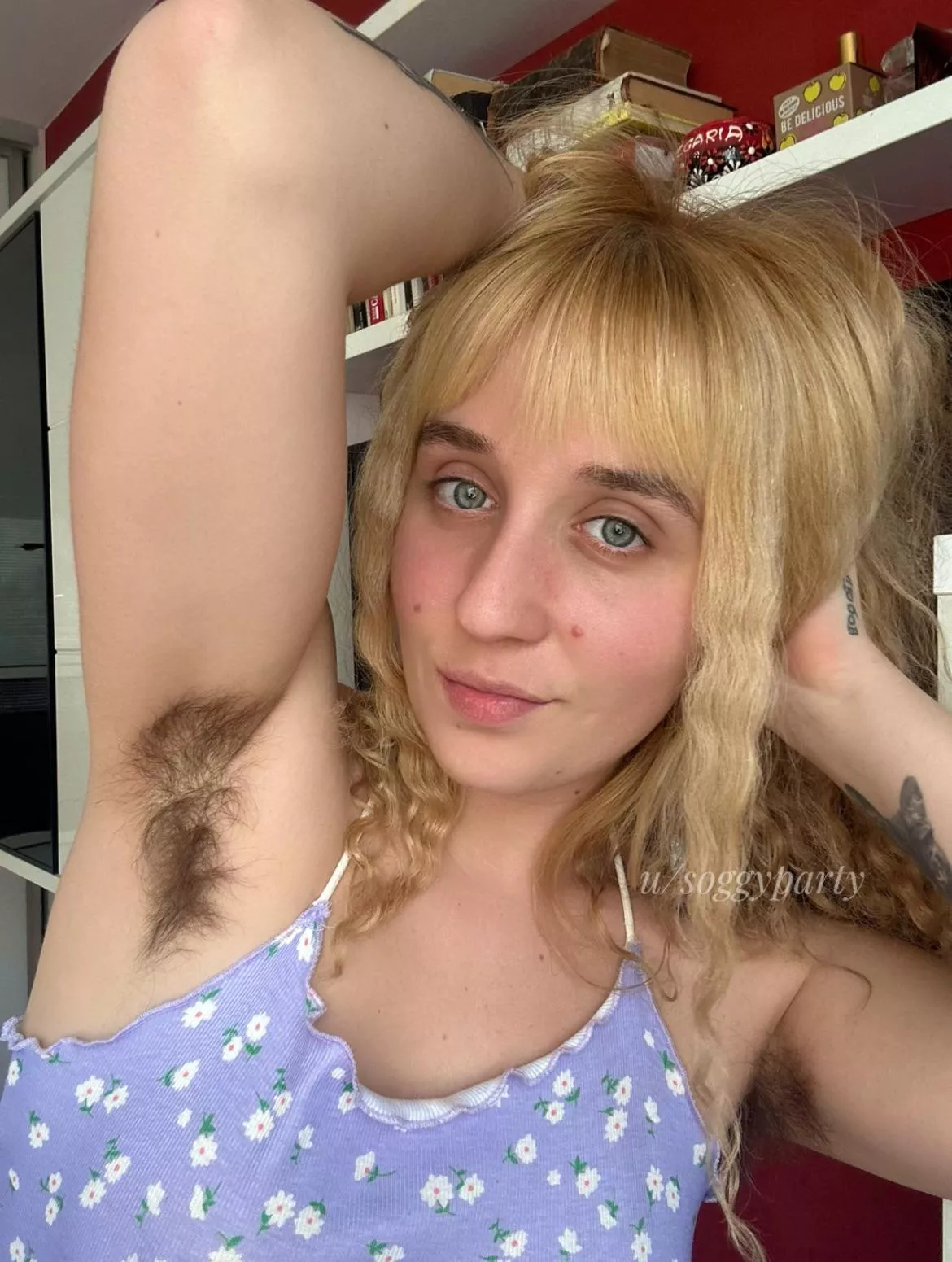 Just a blue eye blonde with dark armpit hair :) posted by SoggyParty