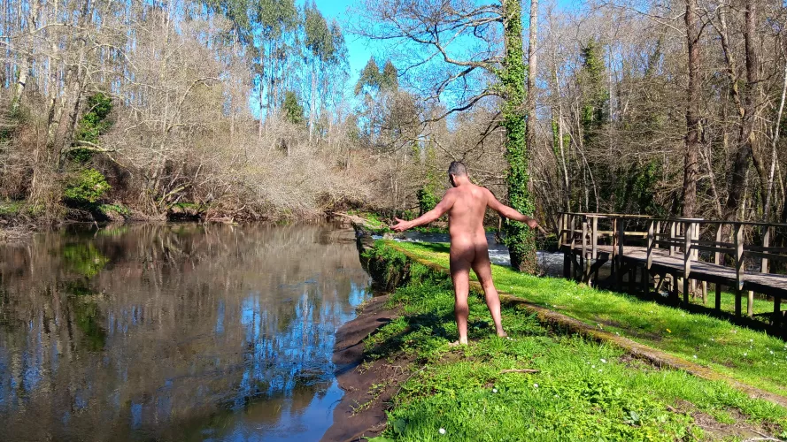 Nude in the river. Perfect winter sunny day by nudebodytime