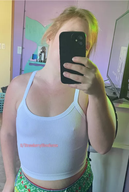 I love being braless in my new top. I love it so much I got it in purple as well. by StrawberryBlondiexox