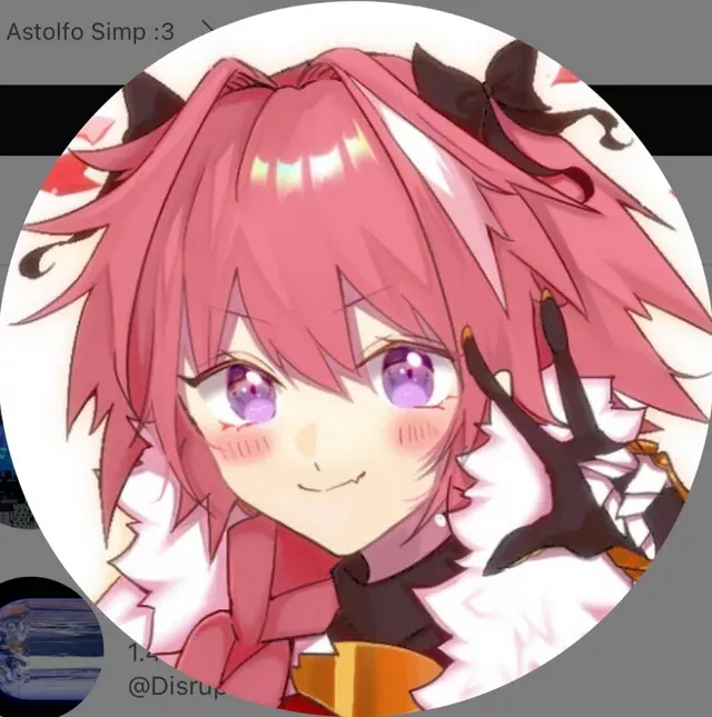 LF Color Source: Astolfo (Fate Grand Order). peace sign, smile, fang, blushing, purple eyes, braid, pink hair posted by hhpog