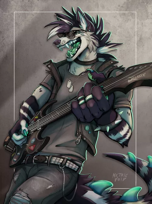 🎸Punk Dino Dog ⚡️ by MetricVoidArt
