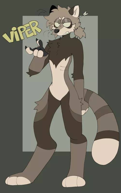 raccoon character design (my art) by felonygoat