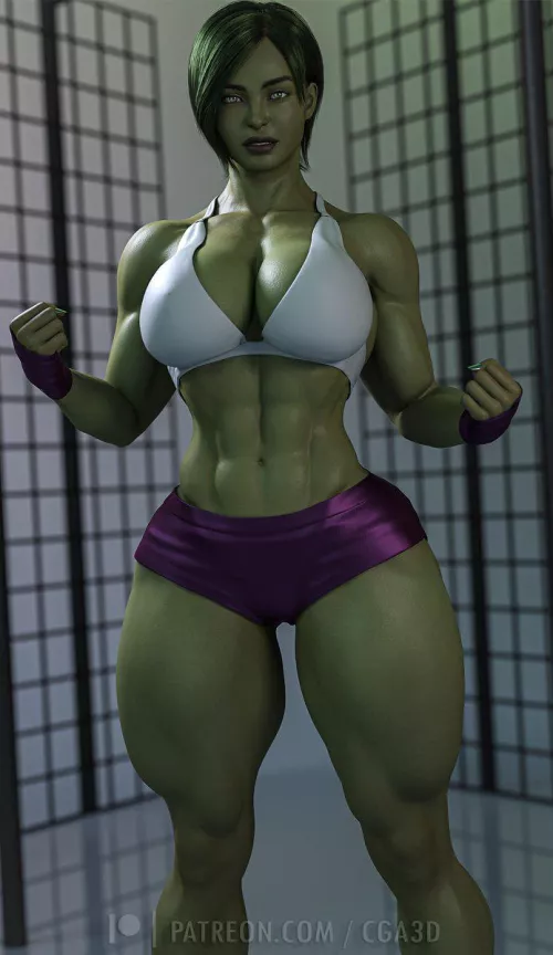 Ada as She-Hulk (Cga3D) [Marvel, Resident Evil] by Kuro-Oji