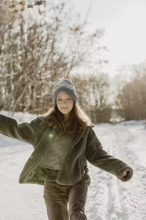 Having fun in the forest snow, bestie took this picture  by Funny-Bowler-3308