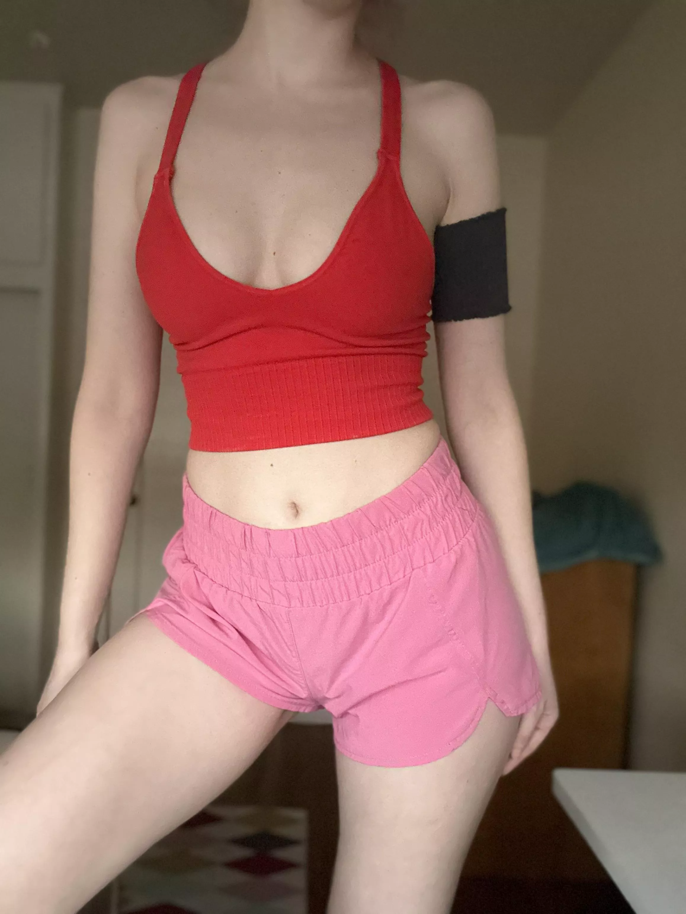 It is so hard to beat my red top. Gives me so much energy seeing myself sweat in it. posted by Sunnysinful2000b