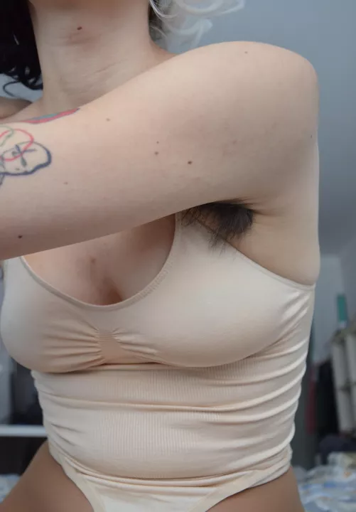 My armpits hair is so damn long now and i love it  by Creative-Strength-17