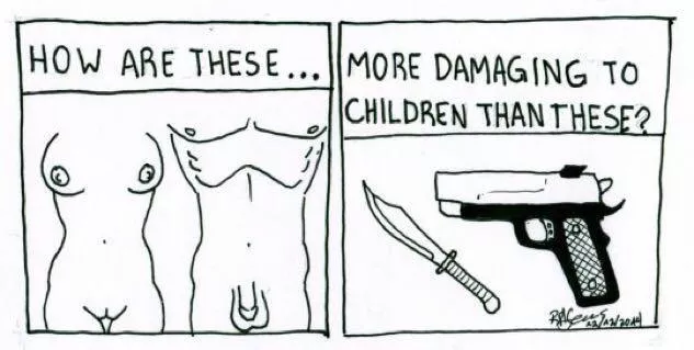 Offensive? (pictured) posted by NaturismNudismNet