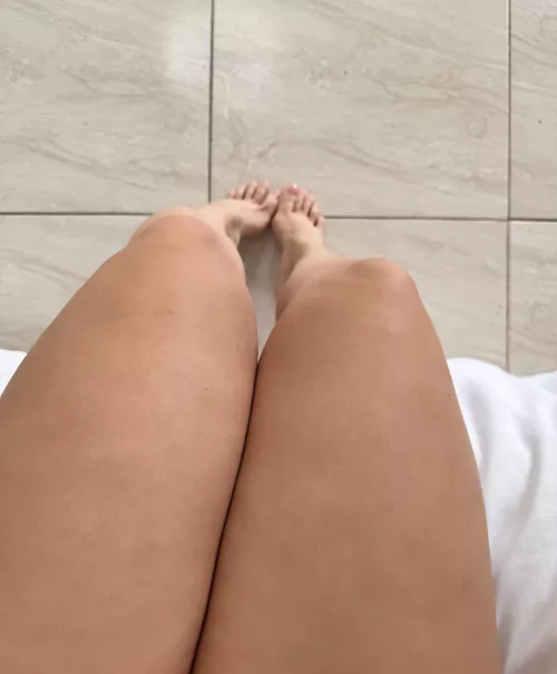 Patiently waiting for you to lick my legs by mitakamoonshine