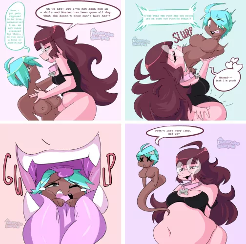 {image} pet mode camm is still dangerous (OC by anarcho slurpie) [F/F, Fatal, Digestion, Same-Size] by anarch0slurpie