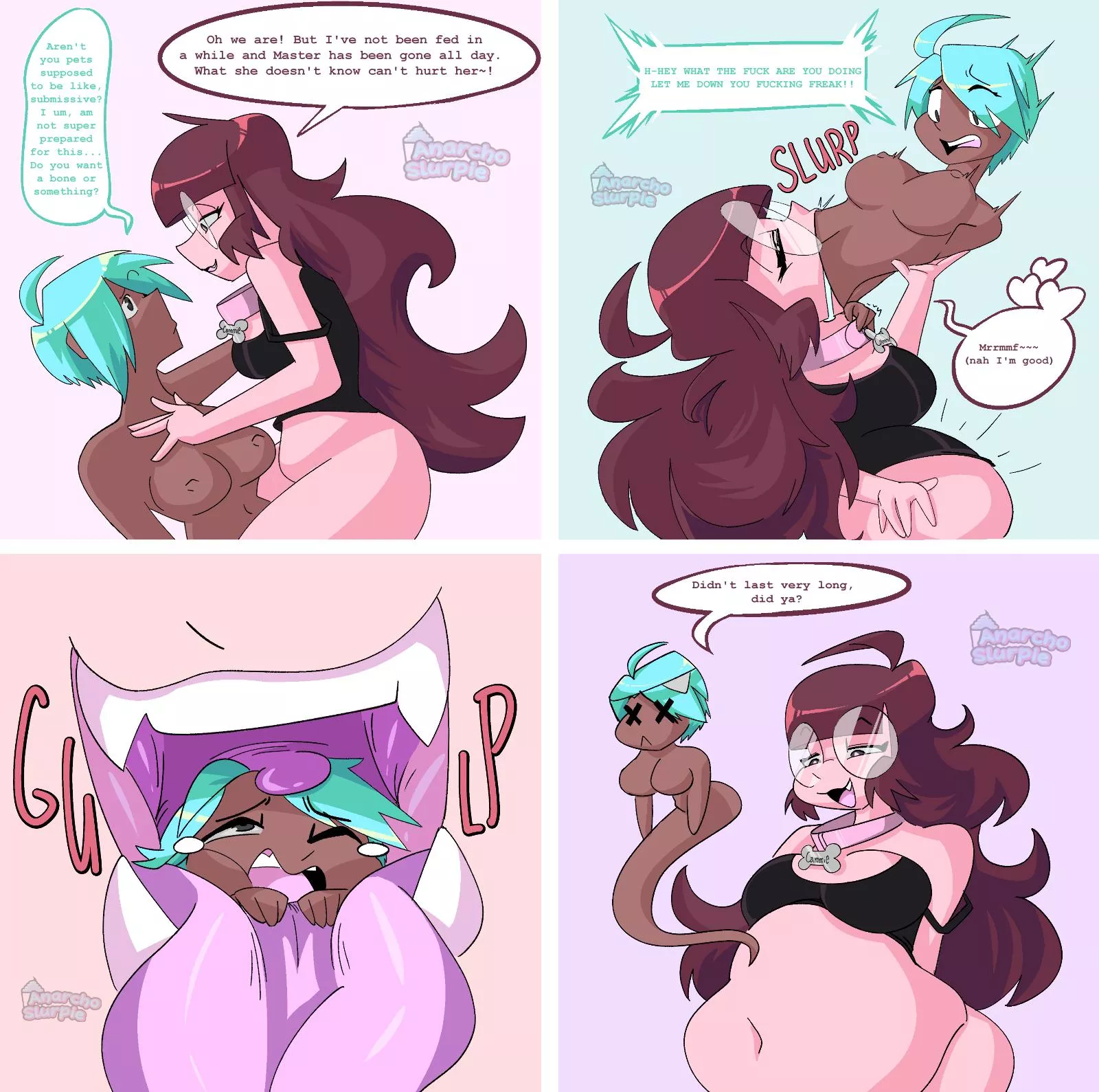 {image} pet mode camm is still dangerous (OC by anarcho slurpie) [F/F, Fatal, Digestion, Same-Size] posted by anarch0slurpie