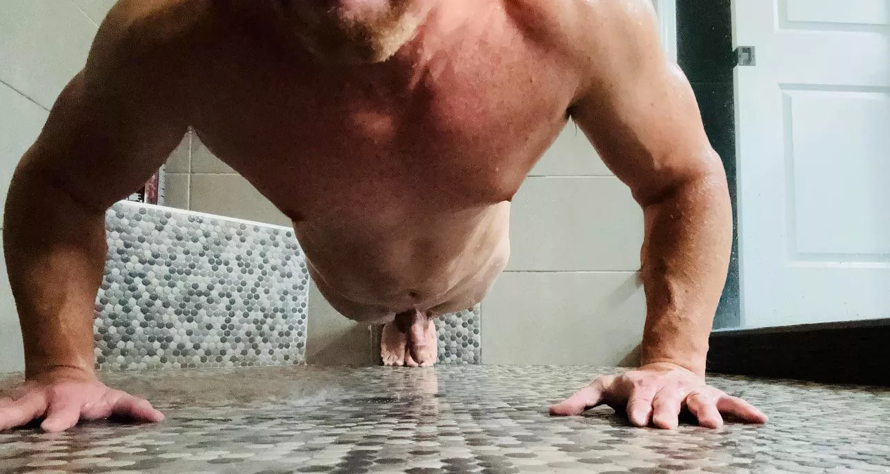 (M) I like to end my workouts with pushups in the shower. Who wants to be my incentive to go all the way down? posted by Lifesbetternude