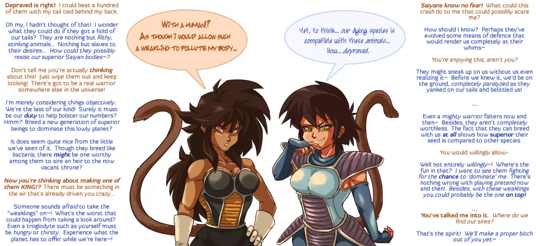 [MxF(xF?)] Grab you by the Dragonballs [RE-UPLOAD]They're just seconds away from an instant-loss mating press [Straight][Dragon Ball][Non-Human][Impregnation Fetish][Convoluted Narrative][]MtG Caption][Artist: Plague of Gripes] by MtG-Ti