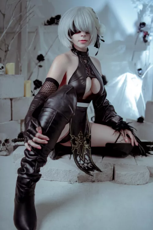 Shinobi 2B (inspired by Dishwasher1910 art) cosplay by Yuna Kairi by Intrepid-Upstairs-69