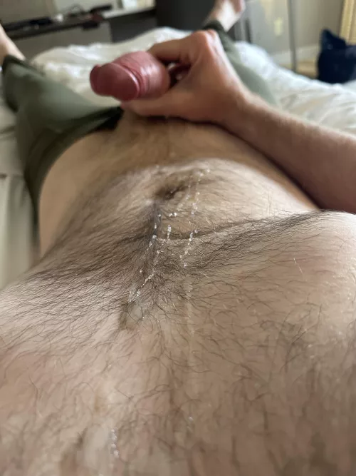Cum sticking to my hairy chest and belly by better_riverboat