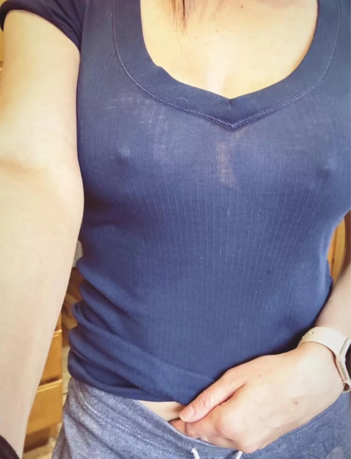 Do you think my husband’s friends will notice the no bra posted by No-Business5802