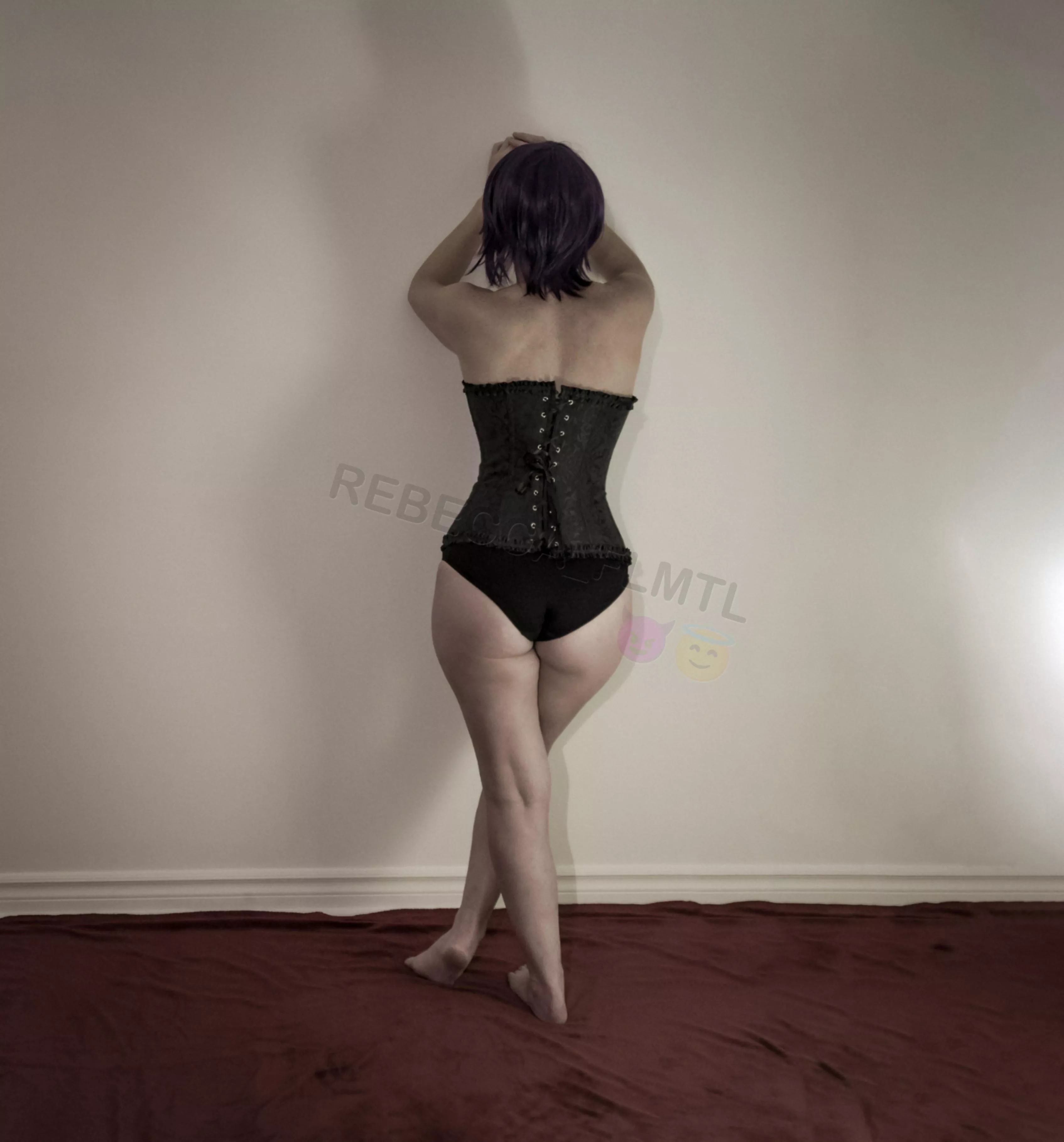 My corset from behind, no stocking or heels this time posted by Rebecca_bdsm