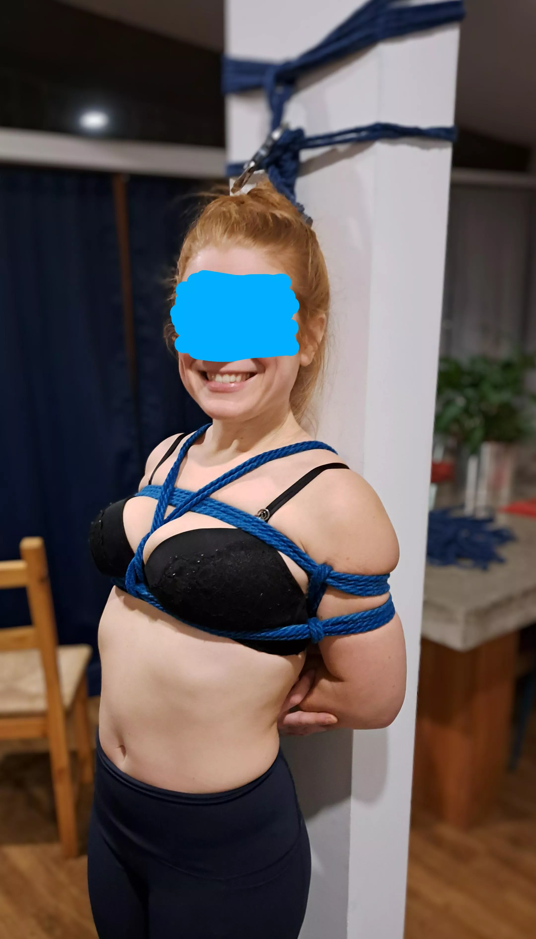 Tied to a pillar  posted by KinkyClimber1