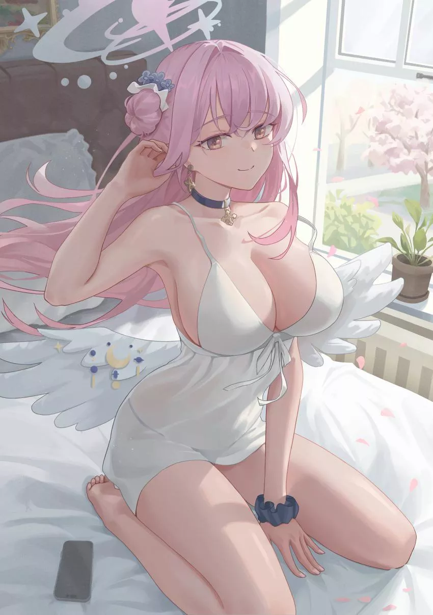 Angel waifu on the bed posted by reversedturnover