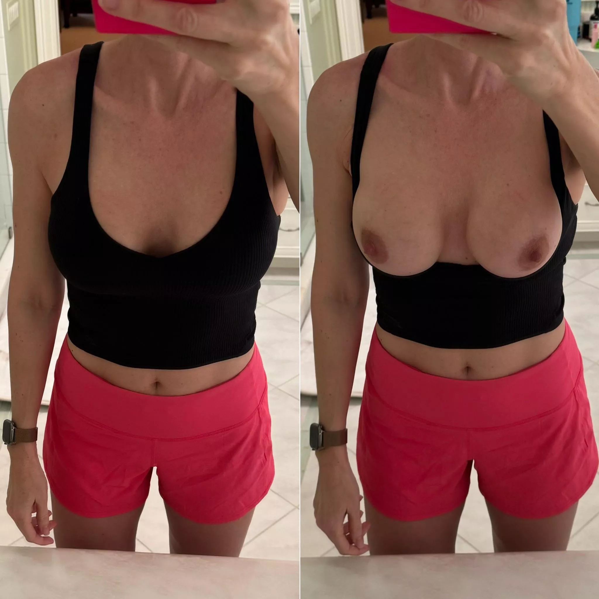 [F] Headed out for a beach run while trying to contain these 😈 posted by HotterMILF