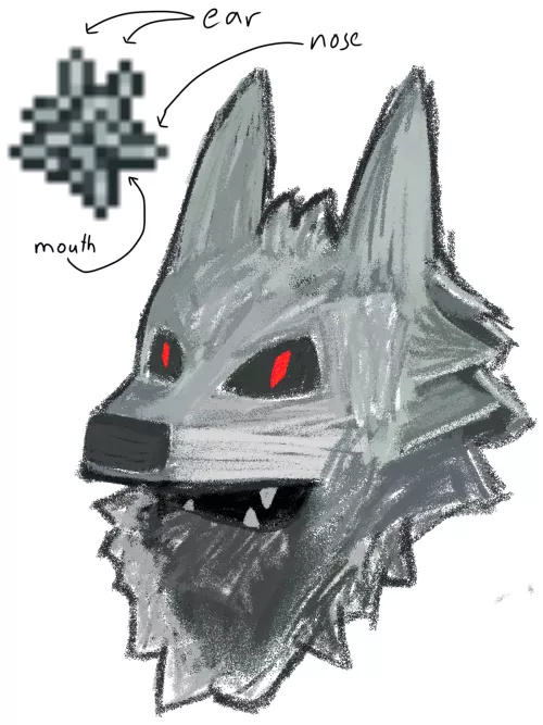 Is it me or does the cobweb item sprite from Terraria kind of looks like a furry for some reason? (messy rendition sketch by me) by JVFA5GCGWF